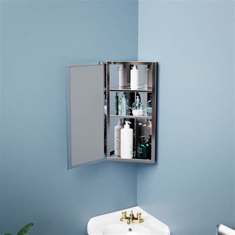 cavalier corner stainless steel bathroom cabinet|Renovators Supply Corner Bathroom Wall Medicine Cabinet .